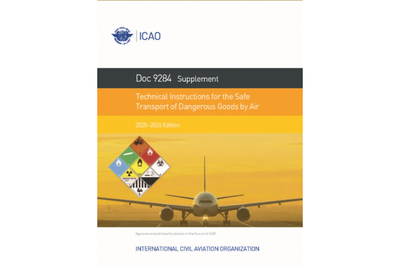 OACI - 9284 - Libro - Suplemento Instrucciones Téc. Mercancías Peligrosas Vía Aérea - 2025 / 26